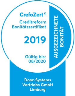CrefoZert Siegel Zertifikat Door Systems
